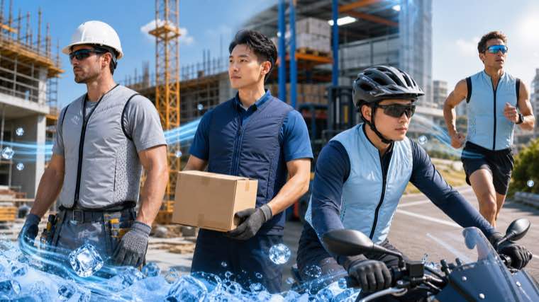 Cooling vest applications across industry sport logistics and medical use